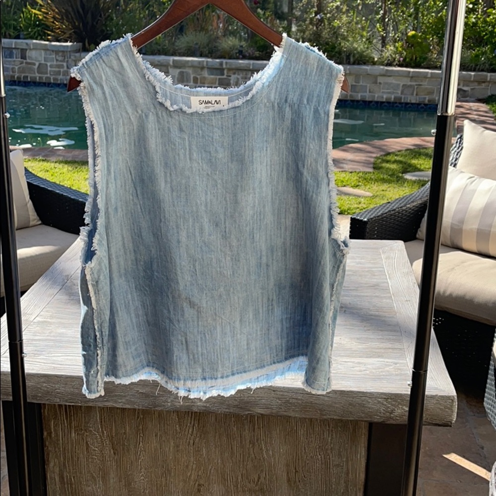 SAM&LAVI, Blue Denim Style Top, Size Medium